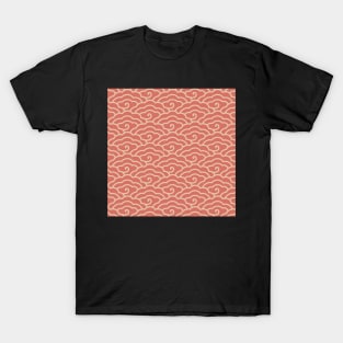 Traditional Chinese Cloud Pattern- Hong Kong Retro Dusty Orange T-Shirt